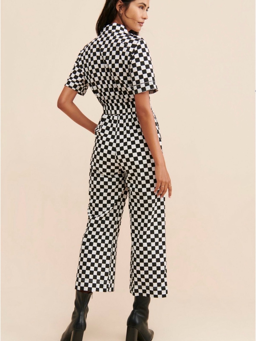 Anthropologie Saint Geraldine Marrs Checkered Coveralls/Jumpsuit - Picture 2 of 11